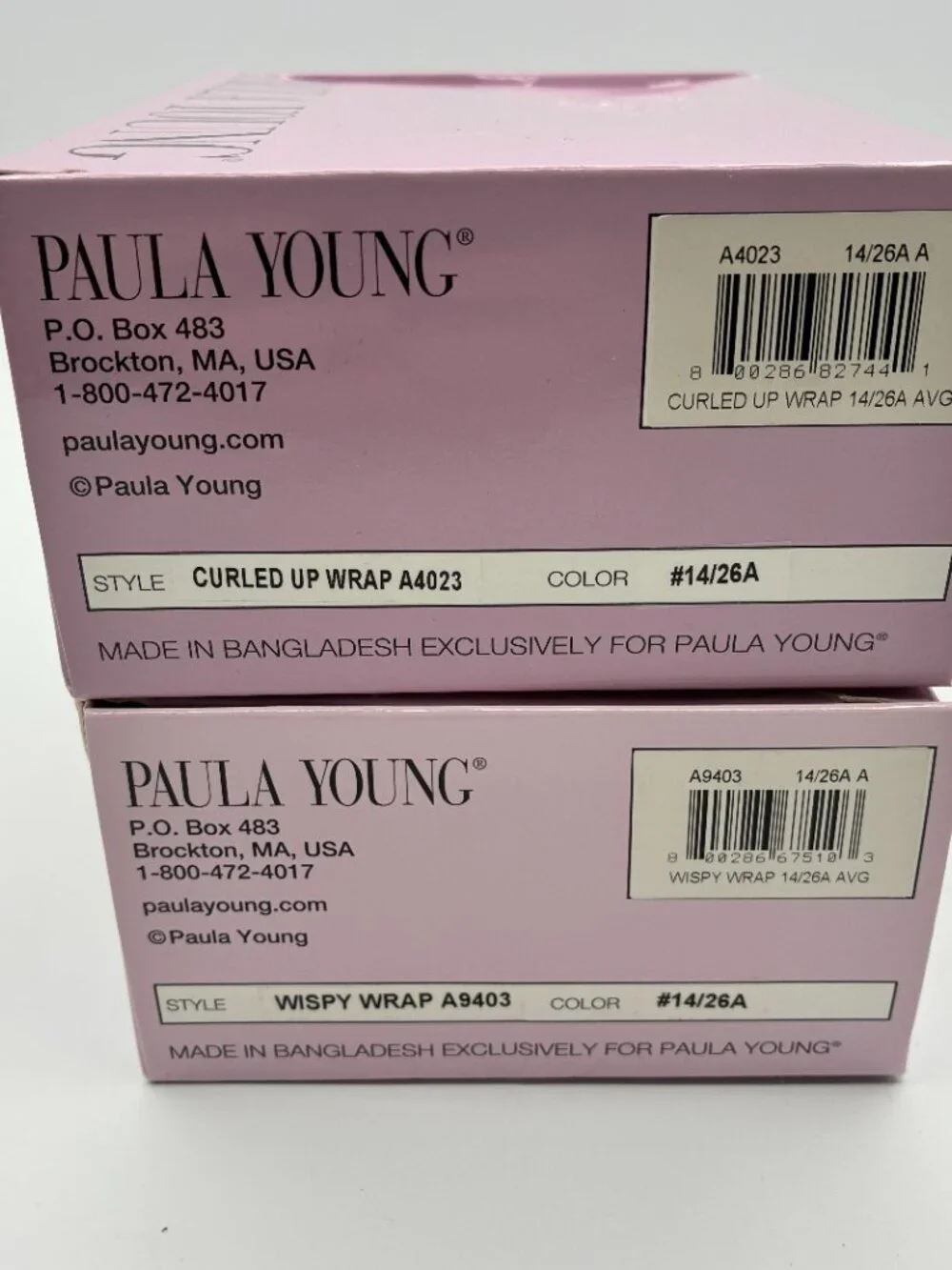 New Paula Young Lot of 2 Wigs Sunkissed Blonde 14/26A Wispy Wrap Curled Up Wrap